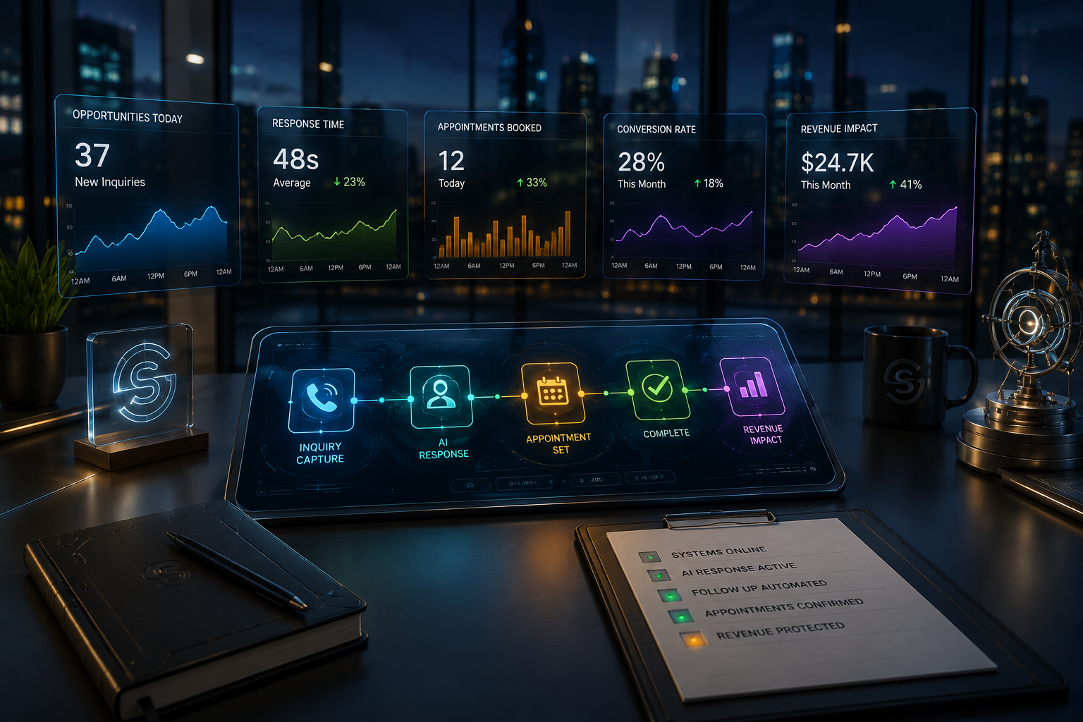 Phone Tablet Network Scene
